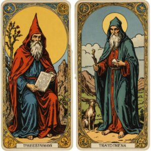 Combinação das cartas O Eremita e O Louco em momentos de transição