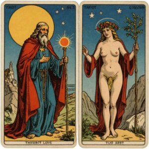 Combinação das cartas O Eremita e O Louco no amor