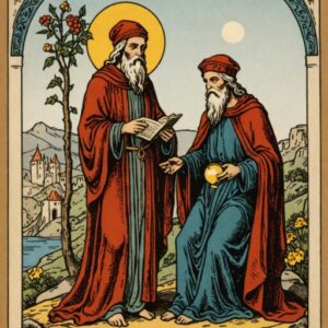 Combinação das cartas O Eremita e Os Enamorados como conselho do dia
