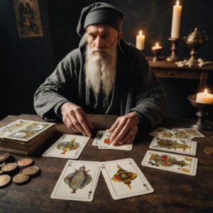Combinação das cartas O Eremita e Os Enamorados na vida financeira