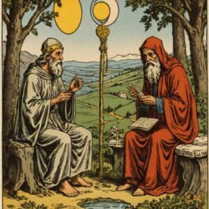 Combinação das cartas O Eremita e Os Enamorados sobre o futuro