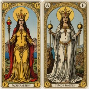 Combinação das cartas O Hierofante e A Sacerdotisa em momentos de transição
