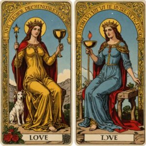 Combinação das cartas O Hierofante e A Sacerdotisa no amor