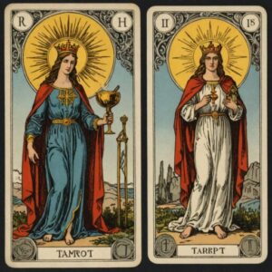 Combinação das cartas O Hierofante e A Temperança sobre decisões difíceis