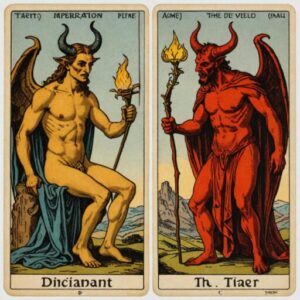 Combinação das cartas O Hierofante e O Diabo como conselho do dia
