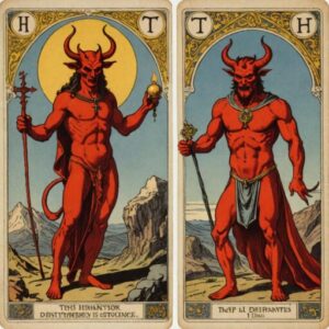 Combinação das cartas O Hierofante e O Diabo em momentos de transição