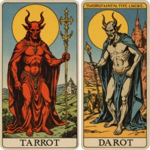 Combinação das cartas O Hierofante e O Diabo na vida espiritual