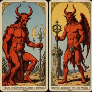 Combinação das cartas O Hierofante e O Diabo no trabalho