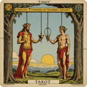 Combinação das cartas O Hierofante e O Enforcado como conselho do dia