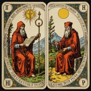 Combinação das cartas O Hierofante e O Eremita sobre o futuro