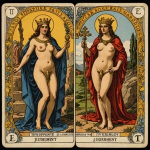 Combinação das cartas O Hierofante e O Julgamento no amor