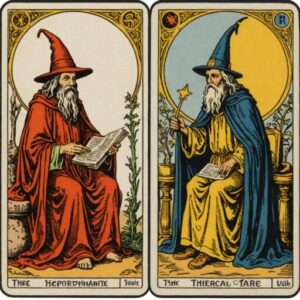 Combinação das cartas O Hierofante e O Mago na vida financeira