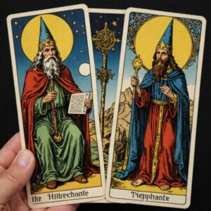 Combinação das cartas O Hierofante e O Mago sobre decisões difíceis