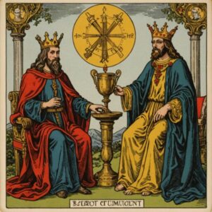 Combinação das cartas O Imperador e O Julgamento como conselho do dia