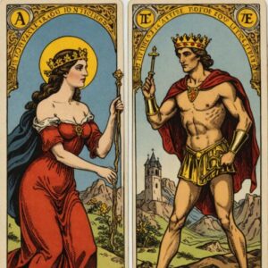 Combinação das cartas O Louco e A Justiça no amor