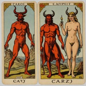 Combinação das cartas O Louco e O Diabo como conselho do dia