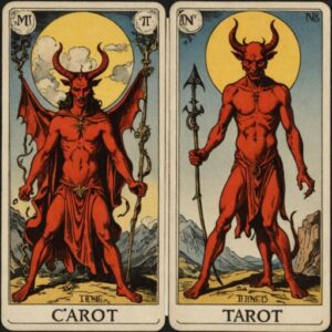 Combinação das cartas O Louco e O Diabo em momentos de transição
