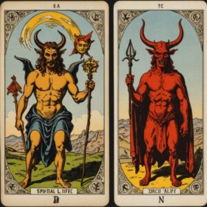 Combinação das cartas O Louco e O Diabo na vida espiritual