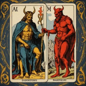 Combinação das cartas O Louco e O Diabo sobre decisões difíceis
