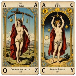 Combinação das cartas O Louco e O Enforcado em momentos de transição