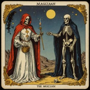 Combinação das cartas O Mago e A Morte como conselho do dia