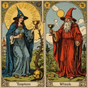 Combinação das cartas O Mago e A Temperança em momentos de transição