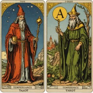 Combinação das cartas O Mago e A Temperança sobre decisões difíceis