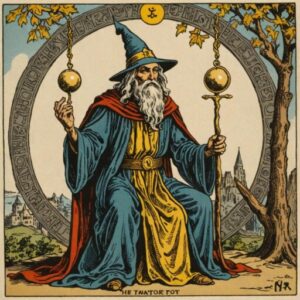 Combinação das cartas O Mago e O Enforcado sobre o futuro
