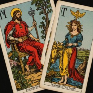 Combinação das cartas Os Enamorados e A Força sobre o futuro