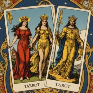 Combinação das cartas Os Enamorados e A Justiça sobre o futuro
