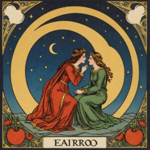 Combinação das cartas Os Enamorados e A Lua no amor