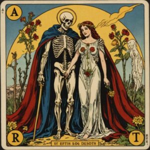 Combinação das cartas Os Enamorados e A Morte como conselho do dia