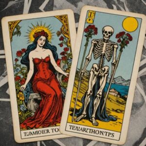 Combinação das cartas Os Enamorados e A Morte em relacionamentos