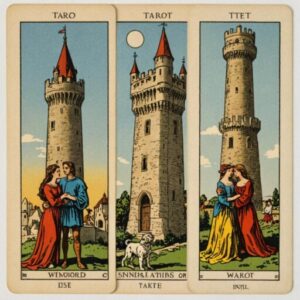 Combinação das cartas Os Enamorados e A Torre em relacionamentos