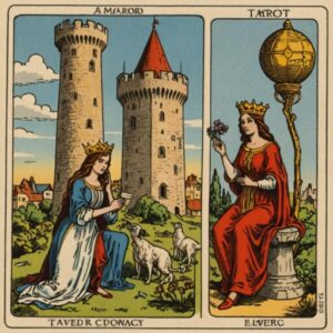 Combinação das cartas Os Enamorados e A Torre no trabalho