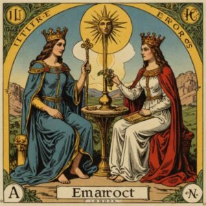 Combinação das cartas Os Enamorados e O Julgamento como conselho do dia