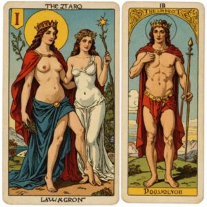 Combinação das cartas Os Enamorados e O Julgamento no amor