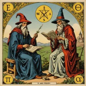 Combinação das cartas Os Enamorados e O Mago como conselho do dia