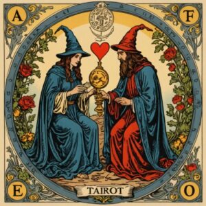Combinação das cartas Os Enamorados e O Mago no amor