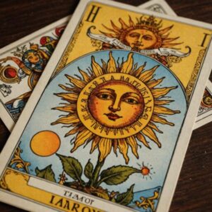 Combinação das cartas Os Enamorados e O Sol como conselho do dia