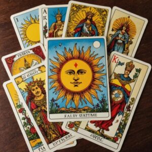 Combinação das cartas Os Enamorados e O Sol na vida espiritual