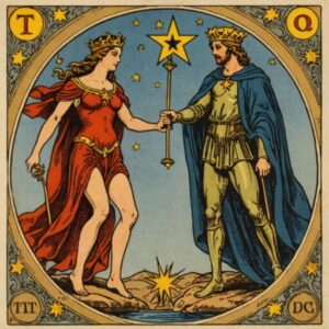 Combinação das cartas A Estrela e A Justiça no amor