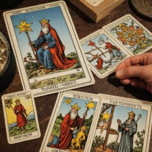 Combinação das cartas A Estrela e O Eremita no trabalho