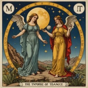 Combinação das cartas A Lua e A Temperança como conselho do dia