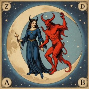 Combinação das cartas A Lua e O Diabo como conselho do dia