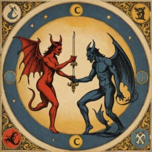 Combinação das cartas A Lua e O Diabo na saúde