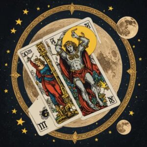 Combinação das cartas A Lua e O Enforcado na vida financeira