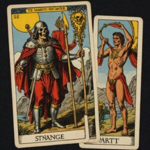 Combinação das cartas A Morte e A Força sobre decisões difíceis