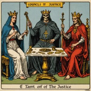 Combinação das cartas A Morte e A Justiça como conselho do dia