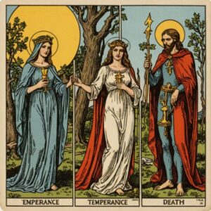 Combinação das cartas A Morte e A Temperança na saúde